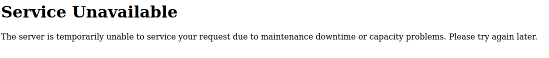 Service unavailable